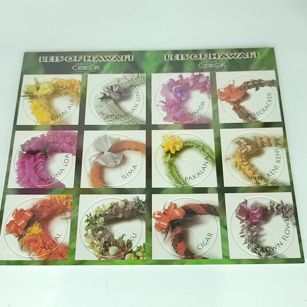 Pogs Leis of Hawaii Custom Caps Sealed On Card NEW